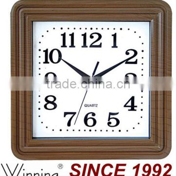 Plastic Material China Square Classic Wooden Wall Clock