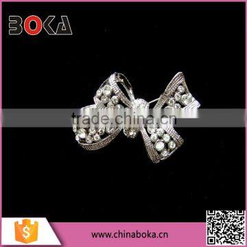 Lady Bow Wedding Silver Plated clear Rhinestone Crystal Bridal Brooches