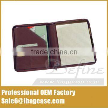 China Supplier Customize Zip Around Leather Padfolio In Notebooks photo-3