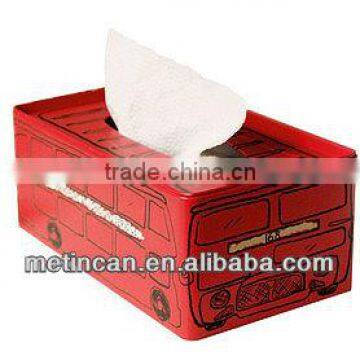 metal rectangular tissue tin box for houseware