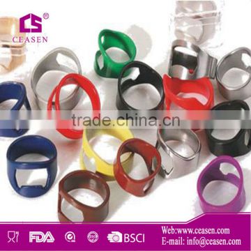 Multi color stainess steel finger ring bottle opener