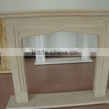 classic simple french style sandstone fireplace mantel