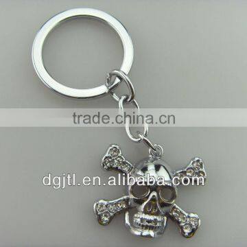 Fashion Metal Rhinestone Skull Keychain