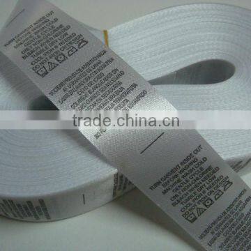 Wholesale custom suit satin printed logo label