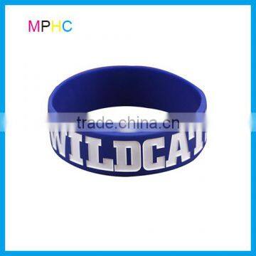 Promotional Gift Wide Debossed and Ink printing Silicone Wristband