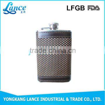 Hot sale colorful argos cup steel flagon hip flask with leather cover