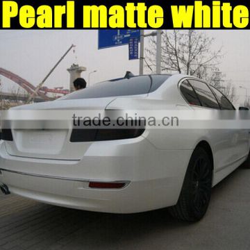 High quality matt white pearl vinyl sticker with air bubbles 1.52*20m/Roll