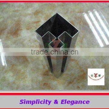 High Class Mirror Polish stainless steel slotted square tube from Foshan,China