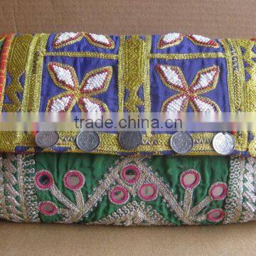 Handmade Bohemian Vintage Banjara Bag Tribal Ethnic Gypsy Hippie Boho multi color embroidery purse /clutch bag