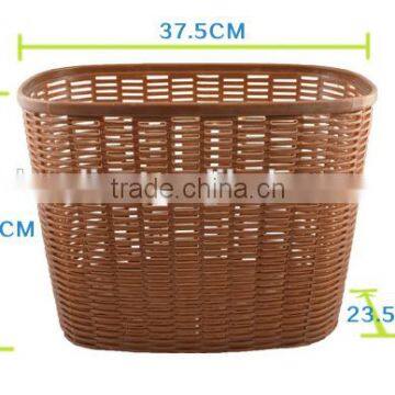 high quality plastic old style bike basket classical bicycle basket in brown color