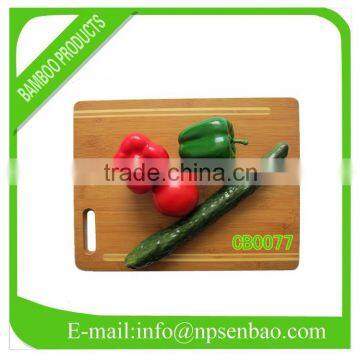 Square bamboo cutting board with a handle