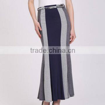 Color Block Long Maxi Skirt Muslim 2016 Fashion Summer Skirt photo-3
