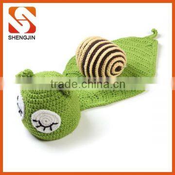 SJ-6442 New design green honeybee shape baby costume,crochet baby photo prop,handmade newborn photo props