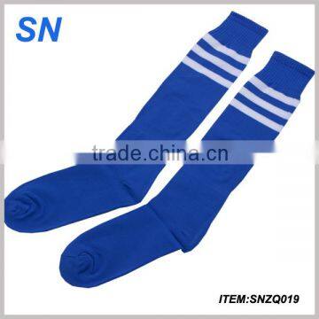 new design blue stripe custom knee high student sock