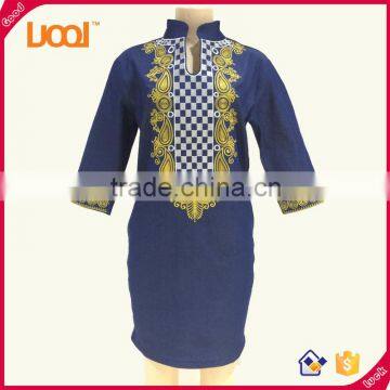 Fashion embroidery design women denim dresses