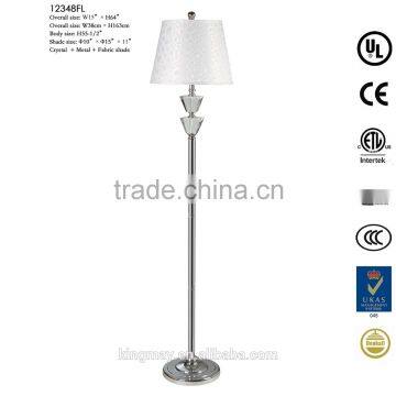 High quality Contemporary Chrome iron base with crystal floor lamp