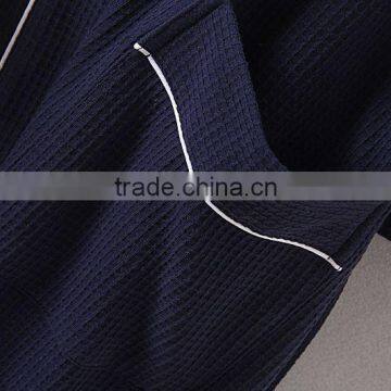 New 2016 Men Waffle Cotton Bathrobes Men Bathroom Spa Robe Male Plus Size Pajamas Traditional Yukata Sleepwear photo-2