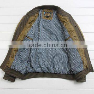 2015 Casual Men's Knitted Collar Slim Fit Cotton-padded Jacket photo-3