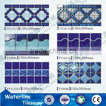 Decorative Ceramic Swimming Pool Blue Border Tile Waterline photo-6