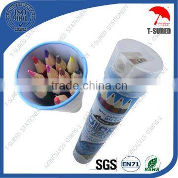 12 Pieces Muti Color Pencil Set With Tin Box With Sharpener photo-2