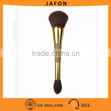 Synthetic Hair Double Side Makeup Brush Powder Blending Double Side Brush Bamboo Handle