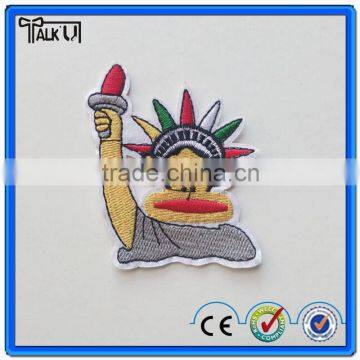 Wholesale letter embroidery company logo patch, beautiful hand sew on embroidery logo patch