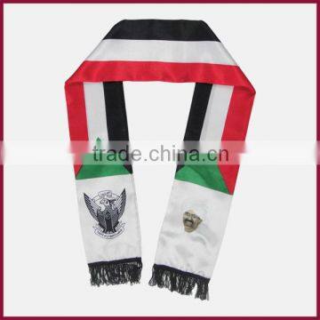 Sudan scarf,custom advertising soccer flag,130*14cm red black green scarf