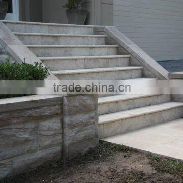 Outdoor beige sandstone stairs