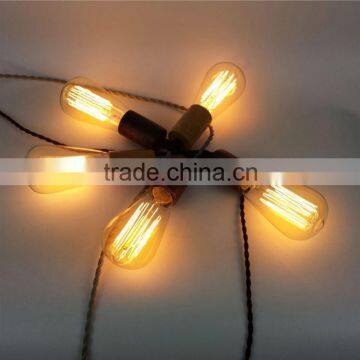 Lighting Textile Cable E26 Wood Suspended Lamp Cord Set