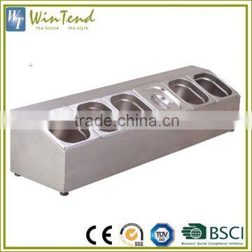 Stainless steel holder storage containers 6 compartment wholesale spice display
