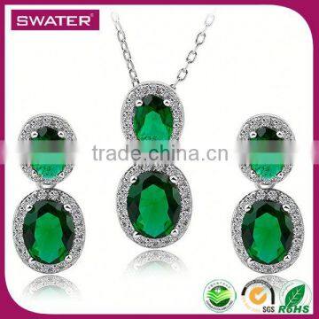 Best Selling Products In America 2016 Green Emerald Saree Necklace Set