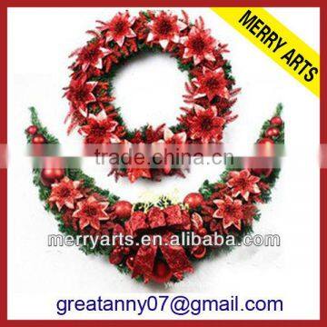 Alibaba Express wholesale artificial christmas wreaths decoration red wreath making supplies