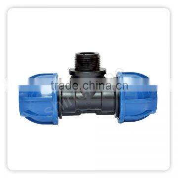 PP Compression Fittings Tees Male Offtake