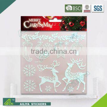 BSCI factory audit Christmas 3D Eco-friendly decorative removable luminous sticker