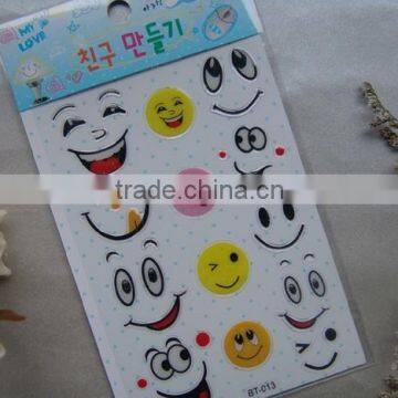 custom smile promotional transparent pvc paper sticker