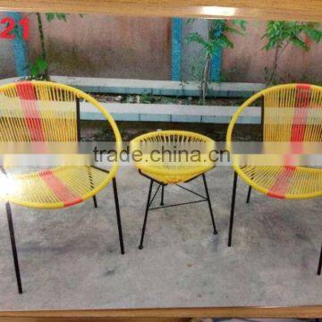 2015 Hot Sale Iron wrought Frame Synthetic Rattan Outdoor Acapulco Chairs for Bistro UGO-C8021