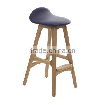 Solid Wood Design Bar Stool Leisure Beach Wood Bar Chair With Soft Mat photo-4