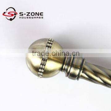 Free sample 28mm metal iron curtain rod for wholesale