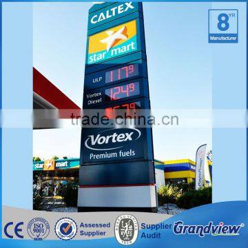 High Quality Pole Standing LED Gas Price Screen Double Side Aluminum Pylon Sign for Gas Station photo-2