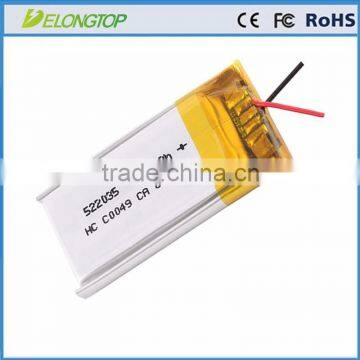 3.7v 300mAh Lithium Polymer Rechargeable Batteries 522035