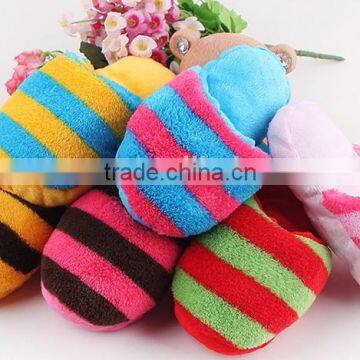 Plush stripe slippers pet toys with squeaker 16 * 9 cm