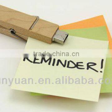 promotional wooden clip usb flash memory