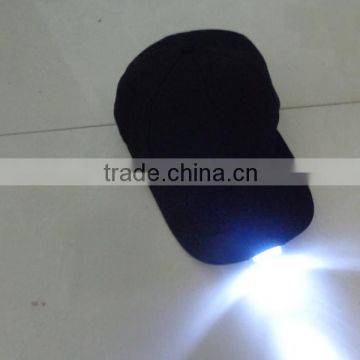 Hot Sale Plain Black Custom Led Cap, Customize Baseball Cap with Built-in Led Light