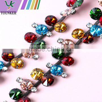 Bling Bling Fashion latest Fancy Rhinestone Cup Chian For Garments,bags,shoes decorations YSC04