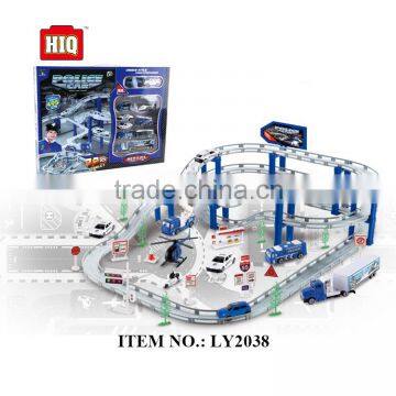 Batteries control police theme city solid metal rail train parking garage