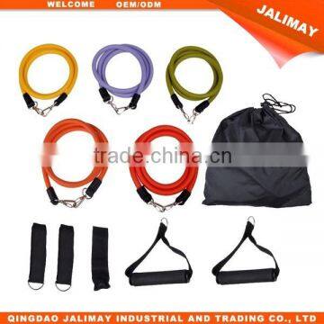 Natural Latex Resistance Bands With Door Anchor, Ankle Strap, and Carrying Case Yoga Pilates Abs Exercise Tube