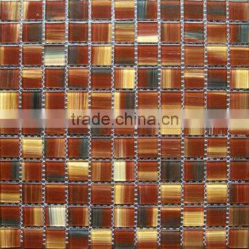 Red Crystal Glass Mosaic Art Wall Tiles BWL011