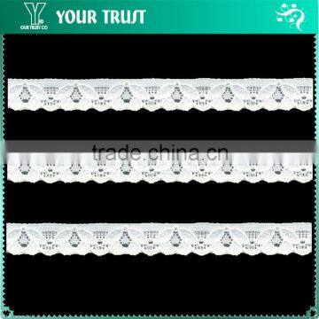 Width 1.2 Centimeter White Stretch Spandex Elastic Lace