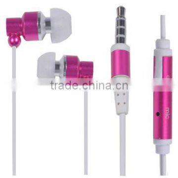 hot selling high quality metal earphone for MP3/4 /mobile phone/computer