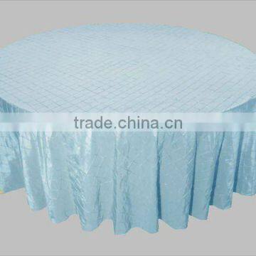 Light blue Pintuck taffeta round table cloth/table linen for weddings